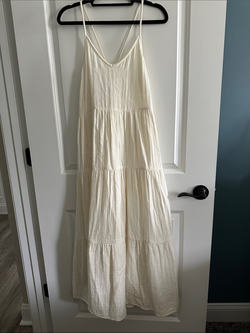 Able Cream Tiered Maxi Sundress